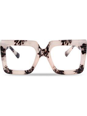 Women's Milk Oversized Square Big Frame Computer Eyewear Thick Fashion Glasses